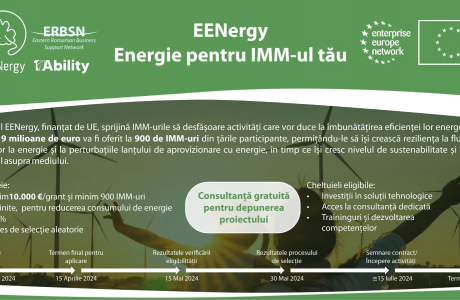 Finanțare europeană nerambursabilă de 10 000 EUR pentru energia companiei tale, prin Enterprise Europe Network Constanța- Termen depunere proiecte 15 mai 2024